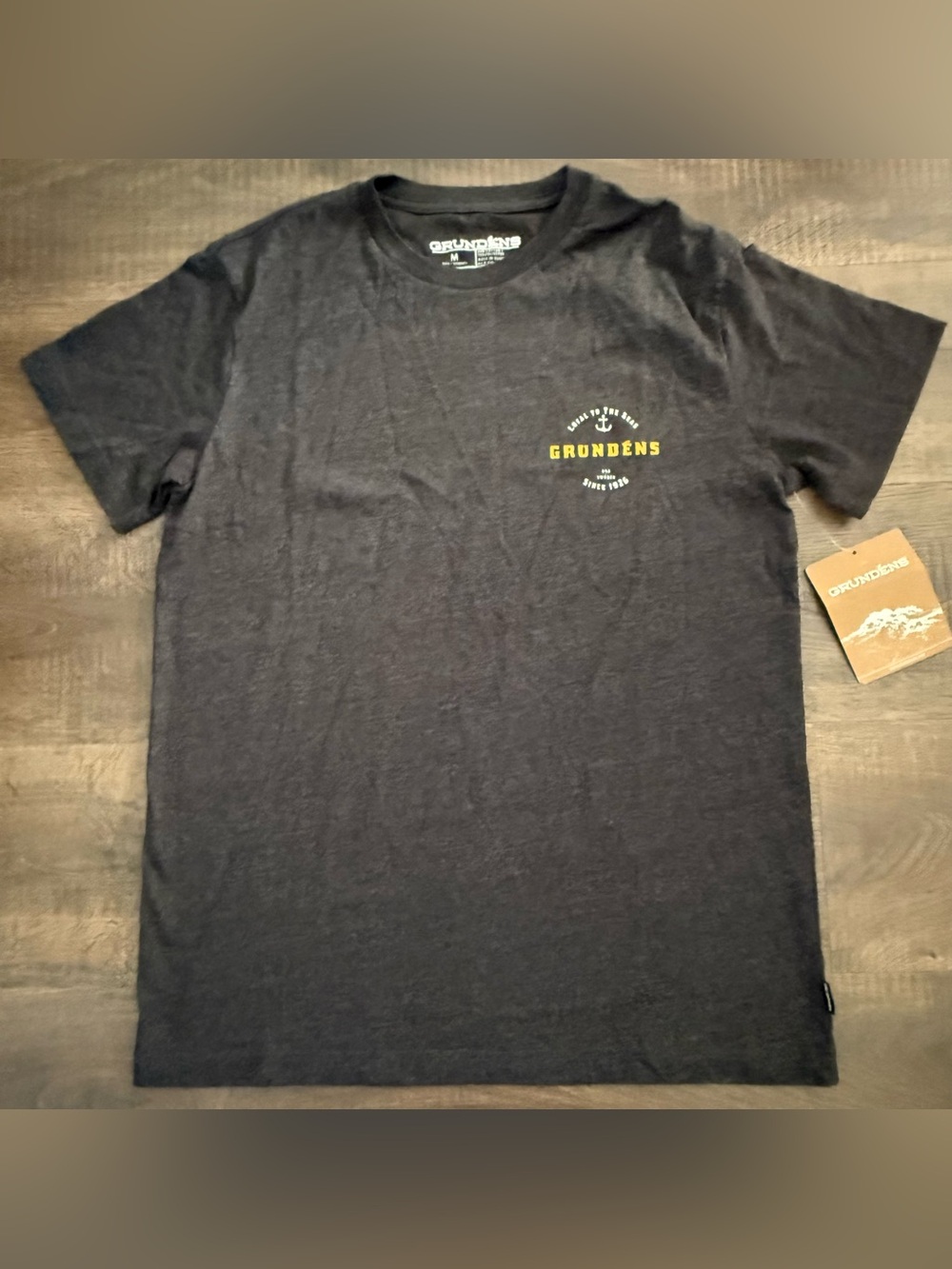 Grundens Crewneck SS - Charcoal Mens M NWT